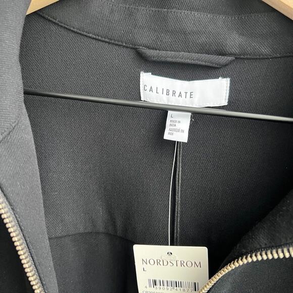 Nordstrom Calibrate Black Full Zip Jacket w/Pocket and Stretch Heavy-Size L - Picture 2 of 9